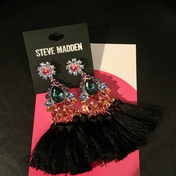 Steve Madden Jewelry - Steve Madden Multi Color Stones and Tassels Earrin